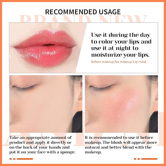 CHARMACY Magic Color Lip & Cheek Balm, PH Color Changing Blusher for Cheeks, Long Lasting Moisturizing Multi Use cream Waterproof Blush Makeup, BLUE DREAMLAND (#02)