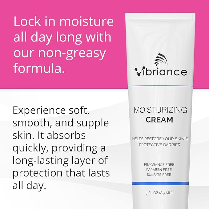 Vibriance Moisturizing Face Cream, 3 Fl Oz - Nourishing and Non-Greasy with Plant-Based Ingredients - Softening, Ultra-Hydrating, Fast-Absorbing Facial Moisturizer Cream for All Skin Types