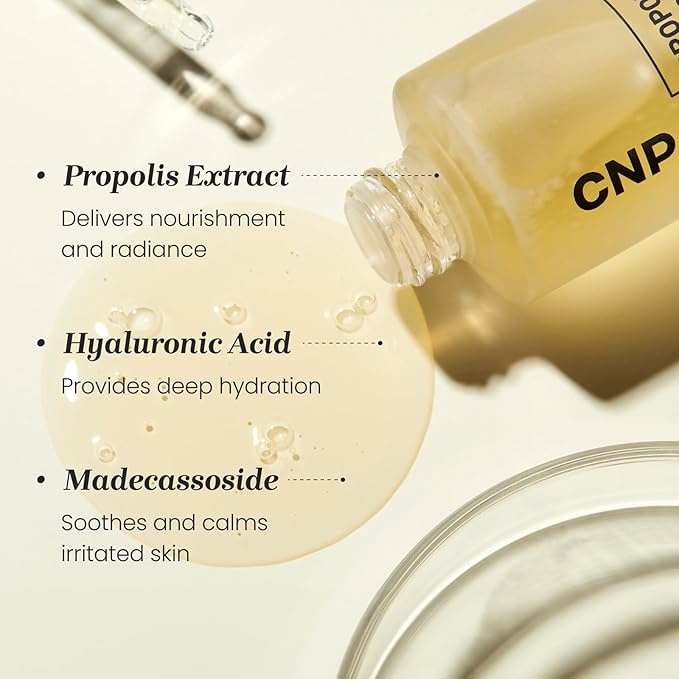 CNP Honey Glow Serum - Hyaluronic Acid & Propolis for Hydrating, Anti-Aging, Centella Soothing Serum, for Sensitive Skin, Korean Skin Care (1.18 fl. oz)