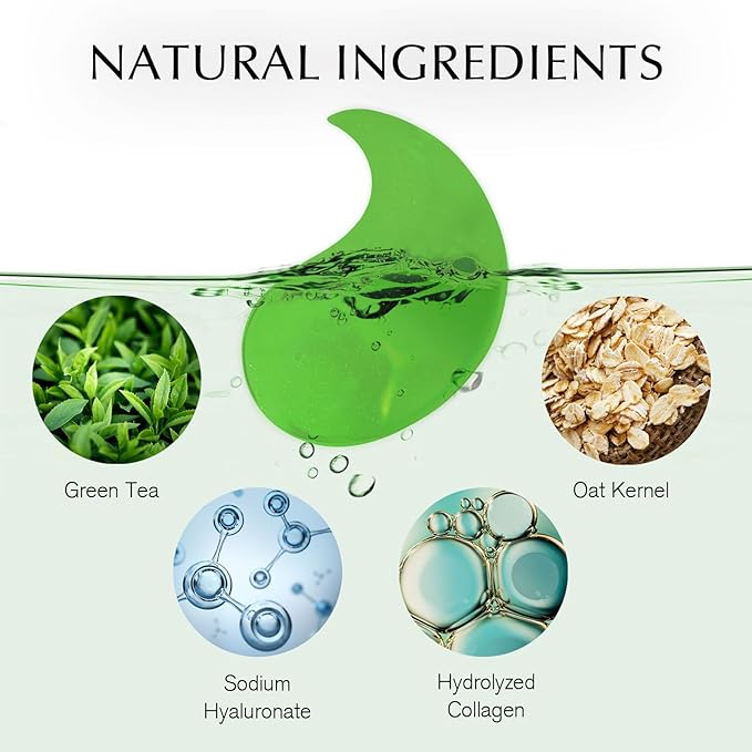 Under Eye Patches for Dark Circles: 30 Pairs Green Tea Eye Gels Pads - Reduce Eye Bags, Wrinkles & Puffy - Skin Treatment Mask Retinol Collagen - Anti Aging & Face Moisturizer For Women (Green Tea)