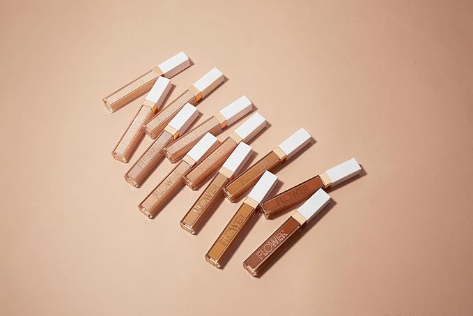 FLOWER BEAUTY By Drew Barrymore Light Illusion Full Coverage Concealer - Diffuse Dark Under Eye Circles + Blurs Blemishes - Weightless Formula + Crease Proof Makeup (Mocha)