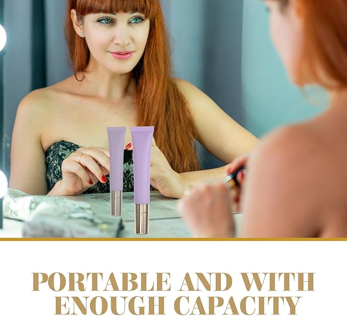 Empty Eye Cream Squeeze Tubes: 20ml Refillable Essential Oil Roller Sample Travel Container Cosmetics Roll on Bottle Dispenser for Lip Balm Gloss