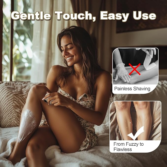 Facial Hair Removal for Women, 3D Floating Blade Rotary Razor, Wet/Dry Electric Shaver, Portable & USB Rechargeable Epilator Hair Remover for Face, Upper Lip, Chin, Arms & Legs (Beige)