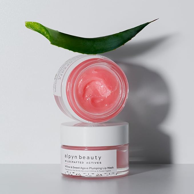 Alpyn Willow & Sweet Agave Plumping Lip Mask | Hydrating Daily Lip Mask Treatment For Fuller, Softer, Smoother & More Supple Lips | 0.35 oz / 10 g