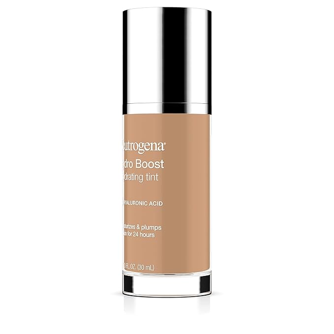 Neutrogena Hydro Boost Hydrating Tint Foundation Makeup for Dry Skin, with Hyaluronic Acid, Lightweight Oil-Free Water Gel, Non-Comedogenic, 60 Natural Beige 1.0 fl. oz