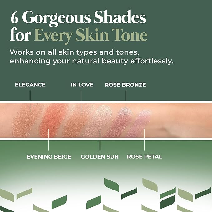 Dr. Lily Ros- All-Natural Blush, Bronzer & Shimmer – Plant Based No Harsh Chemicals, No Parabens or Synthetic Fragrances 100% Natural Formula Safe for Sensitive Skin (Evening Beige)