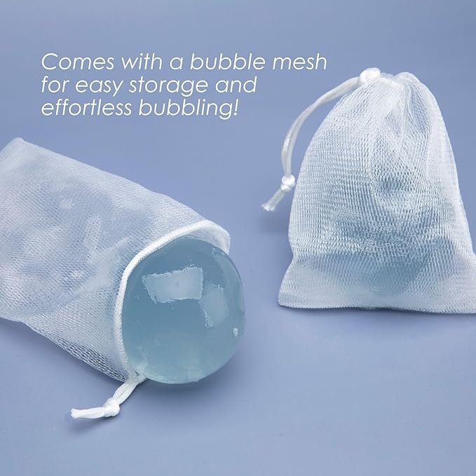 Be Bare Jelly Ball Cleanser, Daily Face Wash Korean Skin Care Cleanser Ball for Dry Skin with Squalane & Hyaluronic Acid for Skin Hydration and Moisturizing - Fresh Aqua (1.41oz)