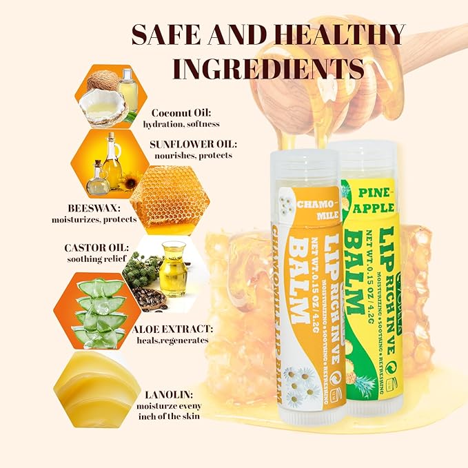 Lip Balm Variety Pack - 9 Delicious Flavors - Natural Lip Balm in Bulk with Vitamin E and Coconut Oil - Moisturizing, Soothing, and Repairing Dry and Chapped Lips