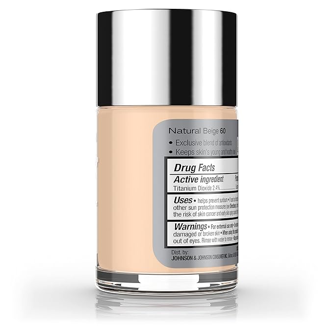 Neutrogena Healthy Skin Liquid Makeup Foundation, Broad Spectrum SPF 20 Sunscreen, Lightweight & Flawless Coverage Foundation with Antioxidant Vitamin E & Feverfew, Natural Beige, 1 fl. oz (Pack of 2)