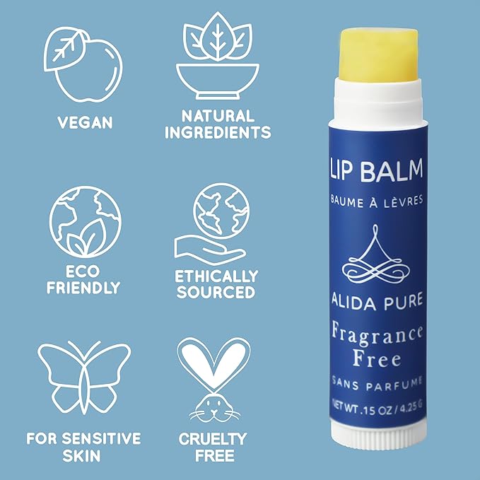 Fragrance Free Bulk Lip Balm Collection, Unscented Vegan Lip Balm, Bees Wax Free, Coconut Oil Free, Avocado Oil, Organic Jojoba Oil, Vitamin E, For Dry, Chapped, or Cracked Lips, 50 Tubes