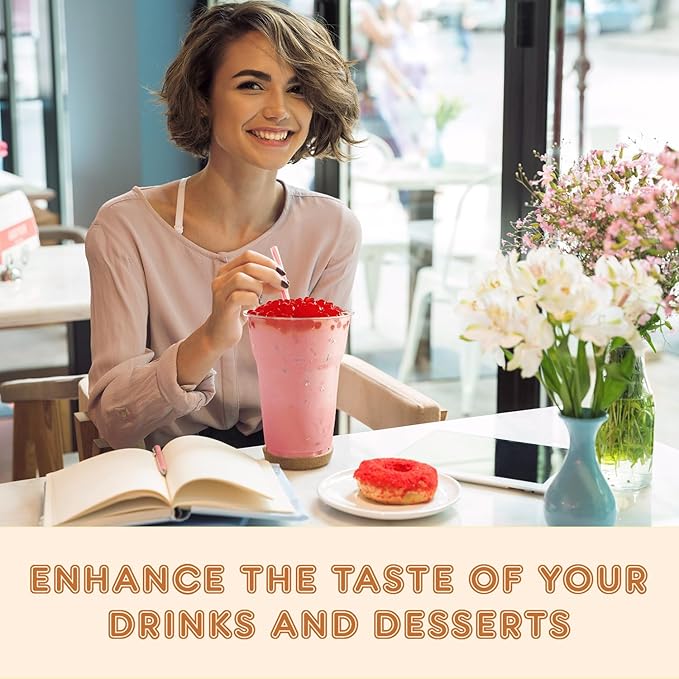 Fanale Grape Popping Boba Pearls, Vegan, Non GMO, Gluten Free, Fat Free, Perfect for Bubble Tea, Smoothies, Ice Cream, Desserts, and Beverages.