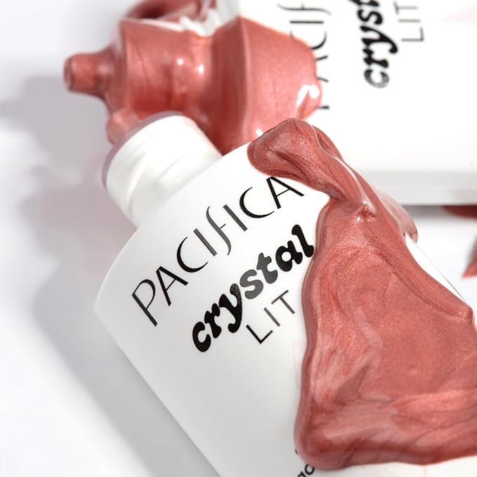 Pacifica Crystal Lit Glowy Glisten Drops – Face Makeup - Shimmery Multi-Use Liquid Blush/Highlighter for Radiant, Dewy Cheeks Luminous Glow Clean Beauty Vegan & Cruelty-Free Dermatologist Tested