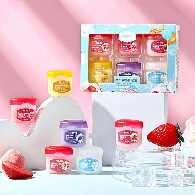 Lip Moisturizer Lip Balm, 6-Pack Lip Balm Hydrating, Lip Hydration Lip Care Products, Lipbalm For Dry Lips, Lip Sleeping Mask Tinted Lip Balm Set, Lip Mask Overnight Nourishing Cracked Lips