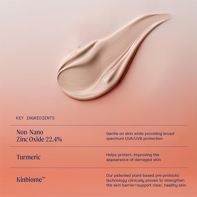 Kinship Zinc Oxide Mineral Sunscreen for Face Self Reflect SPF 32 | Vegan, Reef Safe, Non Toxic Eczema Sunscreen for Sensitive Skin | Sunblock Face Moisturizer with SPF (1.75 oz)