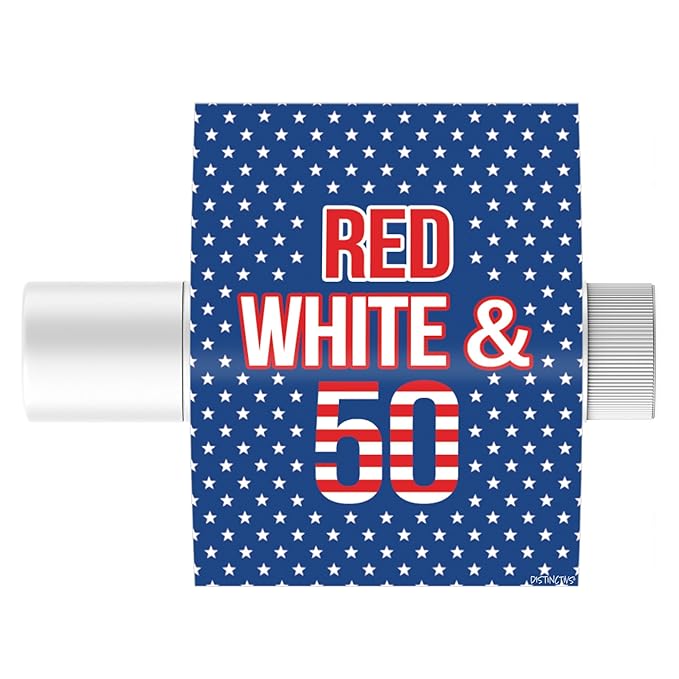 Red White and Blue 50th Birthday Party Favor Lip Balm Labels - 36 Count, Patriotic Birthday Party Supplies