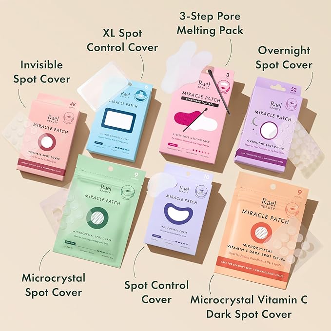 Rael Pimple Patches, Miracle Microcrystal Spot Cover - Hydrocolloid Acne Patch with Tea Tree Oil, Early Stage Zits and Blemish, Korean Skin Care, Vegan, Cruelty Free (36 Count)
