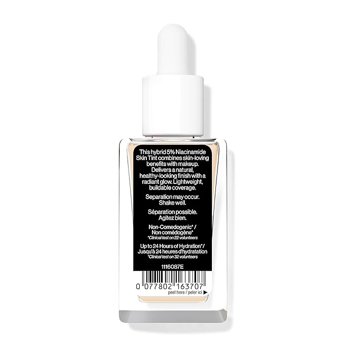 wet n wild Bare Focus Skin Tint, 5% Niacinamide Enriched, Buildable Sheer Lightweight Coverage, Natural Radiant Finish, Hyaluronic & Vitamin Hydration Boost, Cruelty-Free & Vegan - Fair