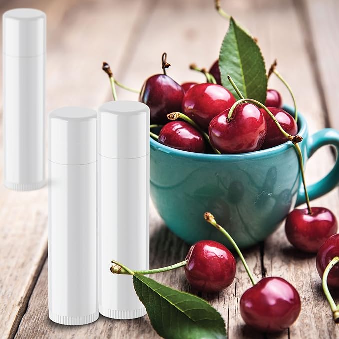 Natural Cherry Lip Balm Bulk, Unlabeled Filled, 100 Pack | Add Your Own Labels