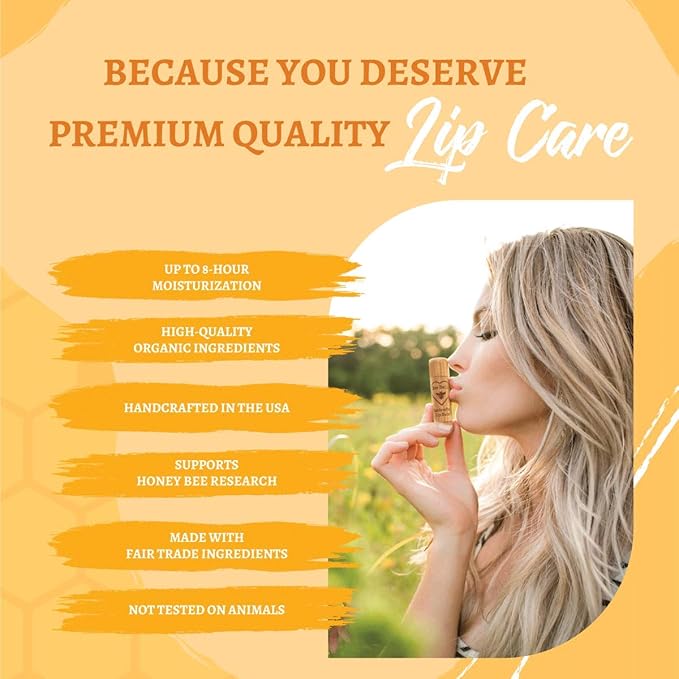 Bee Bella Lip Balm, Peppermint, 3 Pack - Hydrating, Moisturizing Lip Care, 100% Natural, Original Organic Beeswax with Vitamin E, Handmade in USA