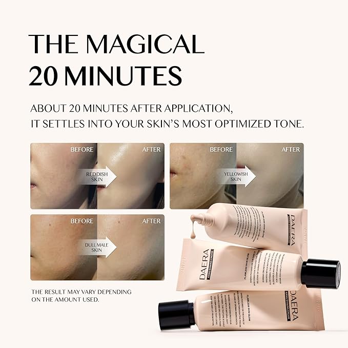 DAERA Kang Shining Korean BB Tinted Moisturizer Cream (1 Color,Neutral), Self Adjusting BB Cream,1.35 fl oz, Glowing Skin Natural Makeup, Buildable Coverage, Lightweight