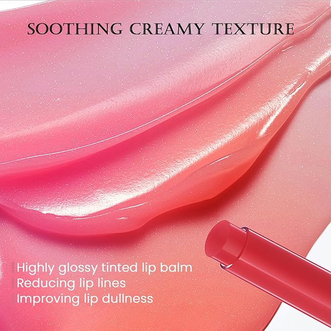 DAGEDA Tinted Lip Balm, Moisturizing Magic Color Changing Lipstick, Soothing Hydrating Lip Balm Tinted, Glossy Lip Plump Gloss Butter Balm, Lightweight, Non-Greasy, 02
