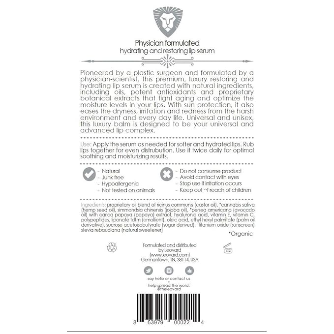 Organic Lip Balm - Hydrating, Natural Ingredients, Instant Moisturization, Daily Use