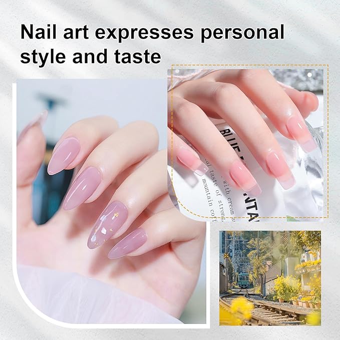 JODSONE 15ML Base Coat Top Coat and Builder Gel 3 PCS Gel Polish for Salon and Home Use