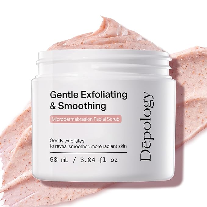 depology Microdermabrasion Facial Scrub – Exfoliator Face Polish with Walnut Shell, Jojoba & Botanical Oils for Radiant, Smooth Skin – Face Exfoliator Gentle Pore Refining for Dull or Uneven Texture