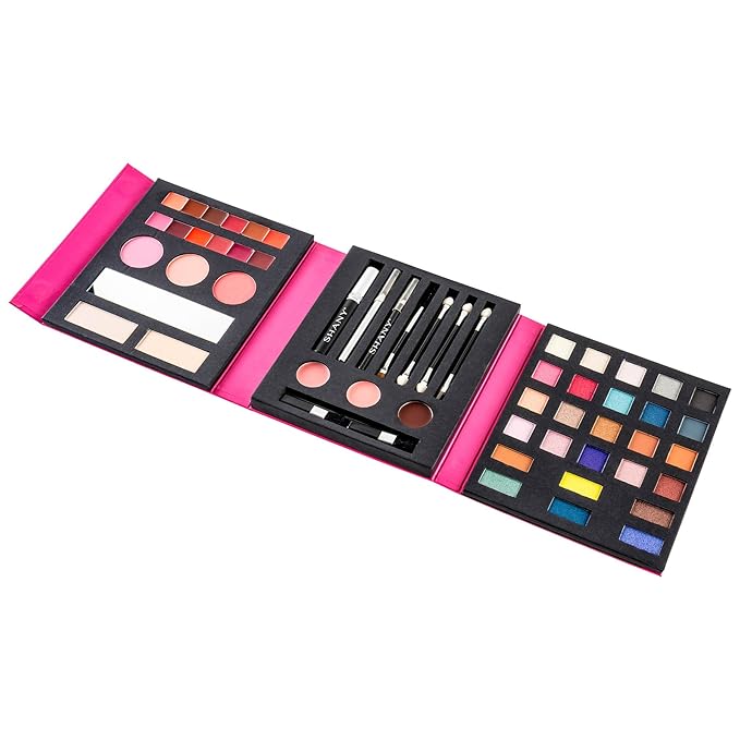 SHANY Beauty Book Makeup Kit All in one Travel Makeup Set - 35 Colors Eyeshadow, Eye brow, makeup blushes, powder palette,10 Lip Colors, Eyeliner pens & makeup Mirror - Holiday Makeup Gift Set