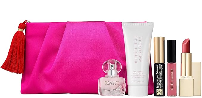 Estee Lauder 6 PC Beautiful Magnolia perfume body lotion lip gloss mascara Holiday 2022 Set