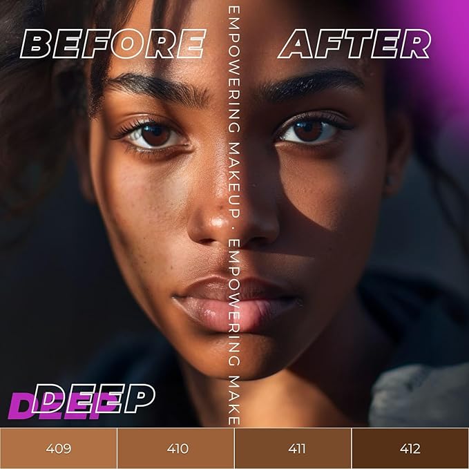 LAMEL OhMy Clear Face Full Coverage Foundation - Acne Coverage - Salicylic Acid & Tea Tree Extract - Dewy & Flawless Finish - Sensitive Skin Care - Organic & Oil-Free - 412, 1.35 fl.oz