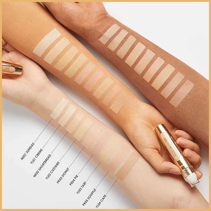 FOCALLURE FIX CORRECTOR Concealer Stick, Full Coverage Concealer Makeup, Color Corrector for Dark Circles, Including Replaceable Applicator, YL01 CREME
