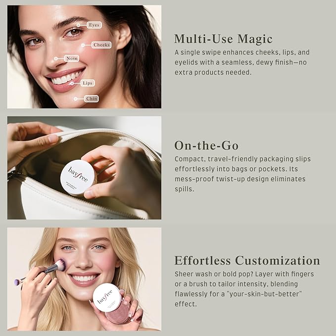 Multi Glow Balm, Cream Blush for Cheeks, Blush Balm Face Makeup, Radiant Finish, Hydrating, Creamy, Lightweight & Blendable Color, Face Makeup, 0.63 Oz