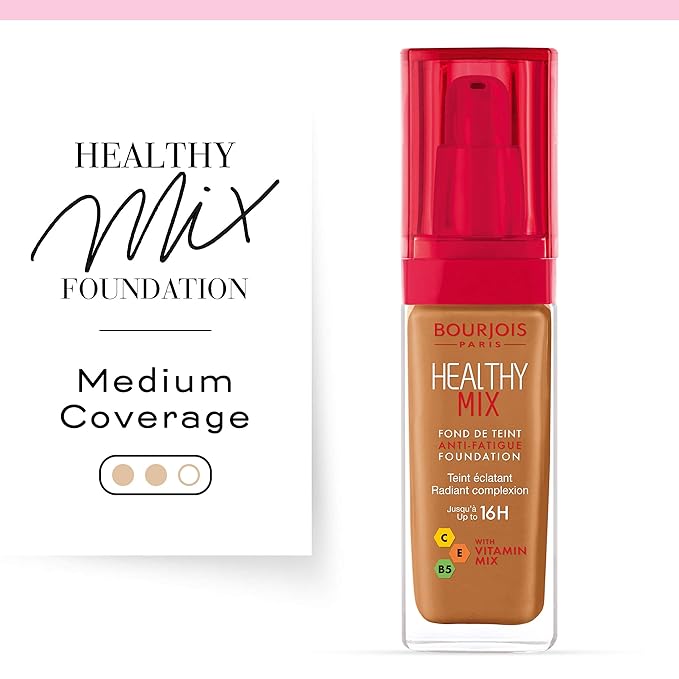 Bourjois Healthy Mix Anti-Fatigue Medium coverage Liquid Foundation 59 Amber, 30ml