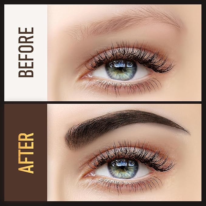 Eyebrow Pen, Soleira Waterproof Eyebrow Pencil with 4 Tip Microblading Eyebrow Pen and Dual-ended Eyebrow Brush, for Natural-Looking Brows, Long-Lasting, Black