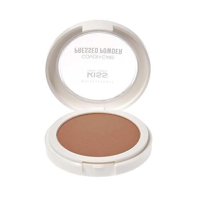 KISS Cover and Care Acne Control Pressed Powder Shine Free Face Light Weight Makeup Setting Powder - APP415 (Mocha)