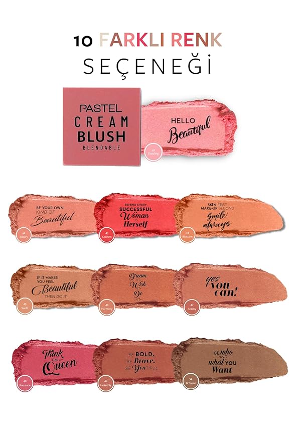 Pastel Cream Blush 41 | Pink | Fresh | Healthy & Natural Look | Ligh Weighted Formula | Sebum Control Richly Pigmented | Easily Blendable | Long Lasting | Semi Matte | 0.18 oz.