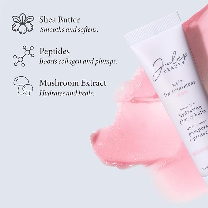 Julep 24/7 Lip Treatment – Hydrating & Glossy Lip Balm and Lip Sleeping Mask with Shea Butter – Moisturize, Protect & Soothe – Vegan & Cruelty-Free - Sheer Nude