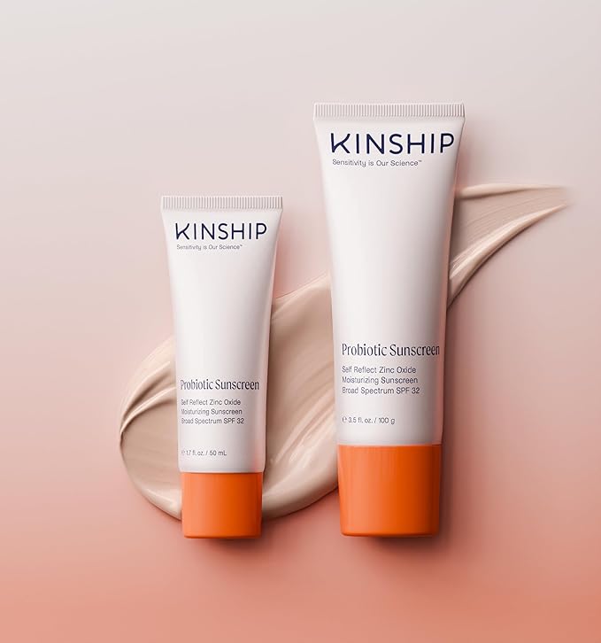 Kinship Zinc Oxide Mineral Sunscreen for Face Self Reflect SPF 32 | Vegan, Reef Safe, Non Toxic Eczema Sunscreen for Sensitive Skin | Sunblock Face Moisturizer with SPF (1.75 oz)