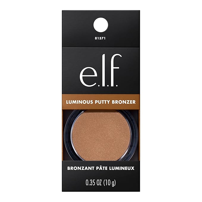 e.l.f. Luminous Putty Bronzer, Lightweight Putty-to-Powder Bronzer For A Radiant, Glowing Finish, Highly Pigmented, Vegan & Cruelty-Free, Sun Chaser