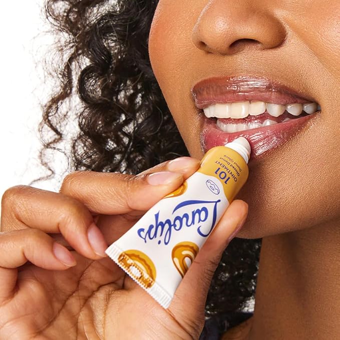 Lanolips 101 Delicious Glazed Donut - Lip Balm with Vitamin E Oil and Lanolin for Lip Hydration - Naturally Flavored Lanolin Lip Balm for Very Dry Lips - Dermatologist Tested (.35 Oz)