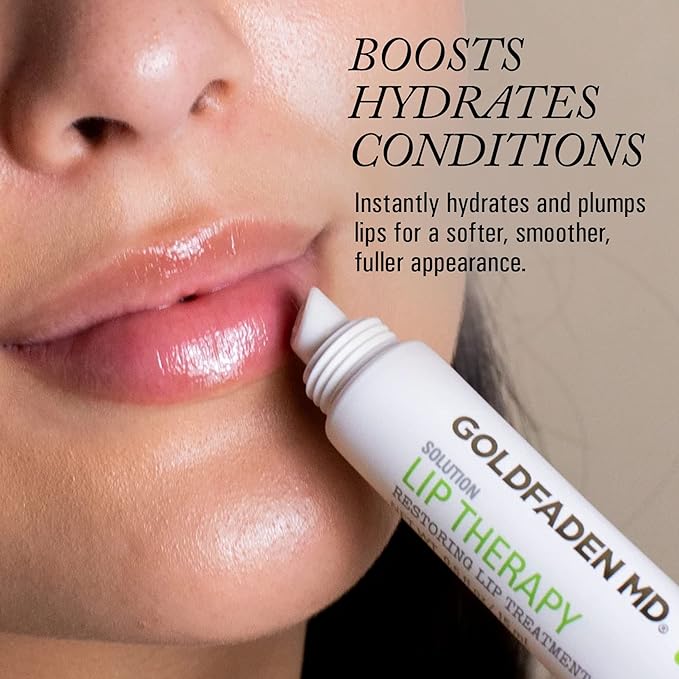 Goldfaden MD Lip Therapy | Restoring Lip Treatment | w/Peptides, Hyaluronic Acid, Fruit Berry Wax, Borage Oil, Rose Hip Oil & Vitamin E | Nourishes, Hydrates & Plumps Appearance 0.5 ﬂ oz / 15 mL