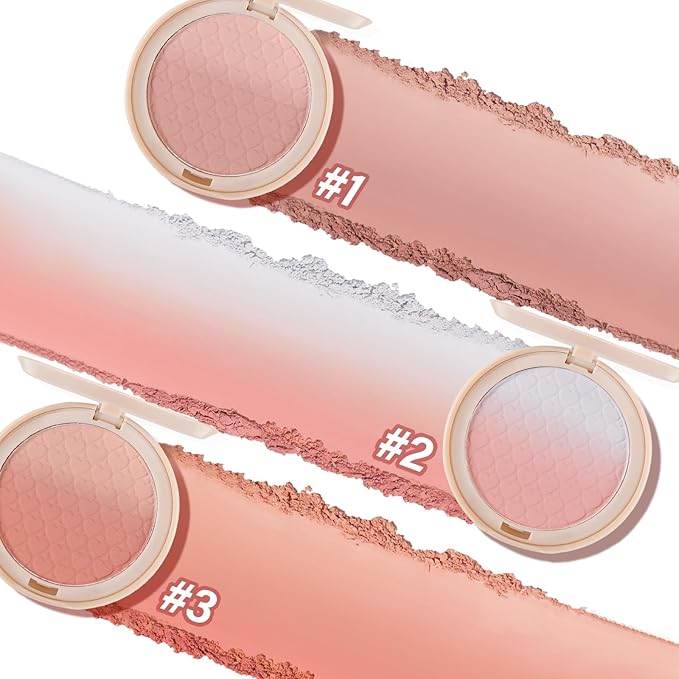 Gradient Matte Blush Palette, Blendable Blush Powder for Cheeks, Shape, Contour & Highlight Face for a Naturally Glowing Finish