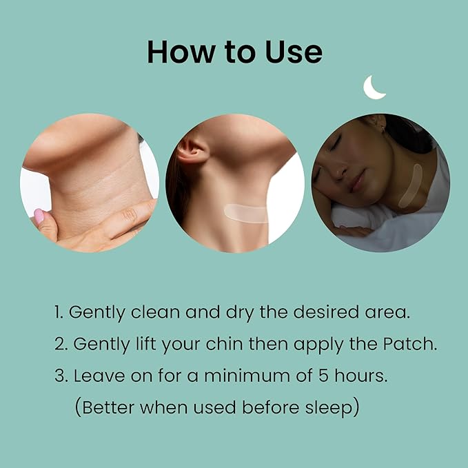 Advanced Wrinkle Patches 60ct Smile Line, Frown Line Wrinkle Patches for Facial Korean Skin Care Face Wrinkle Tape Invisible Overnight with Retinol & Collagen (Medium (Neck))