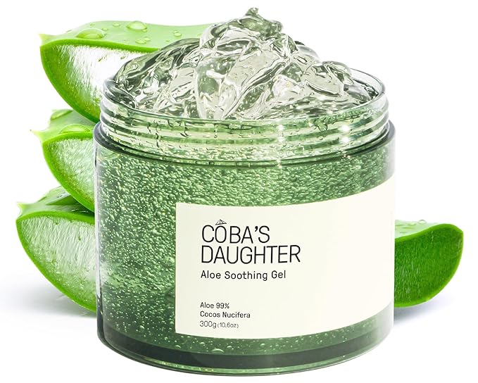 COBA'S DAUGHTER 99% Pure Aloe for Sunburn Relief & After Sun Recovery| Coconut Scented Aloe Vera Gel |Organic Aloe Vera Gel for Face & Body - Hair Hydration & Cooling Lotion (10.6 oz)