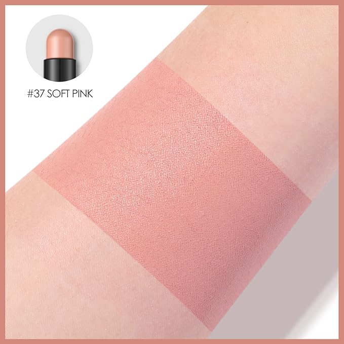 FOCALLURE Shimmer and Matte Cream Eyeshadow Stick,Smooth Brilliant Eye Brightener Pencil for Women,Long Lasting Waterproof Eye Shadow and Liners Makeup,SOFT PINK