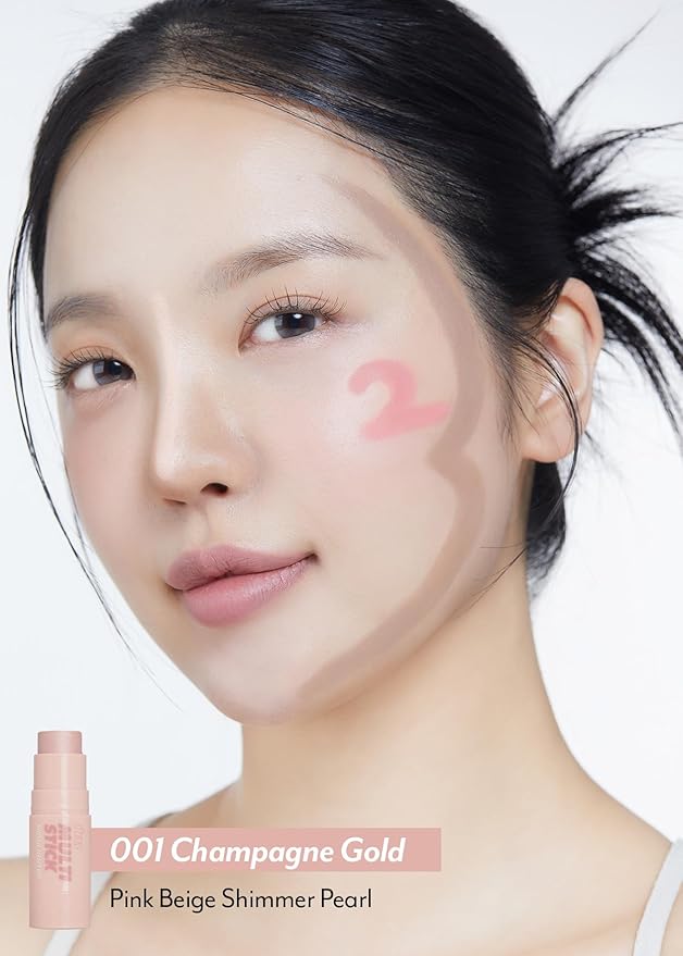 I'm Meme Highlighter Stick for Face - I'm Multi-stick | Daily Use, Buildable, Portable, Easy Blending Matte Finish, 001 Champagne Gold, 0.25 Oz