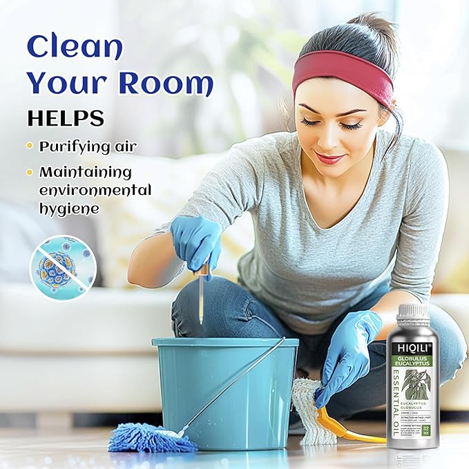 HIQILI Eucalyptus Essential Oil for Spray, Diffuser & Skin, 100% Pure Undiluted - 32 Fl Oz