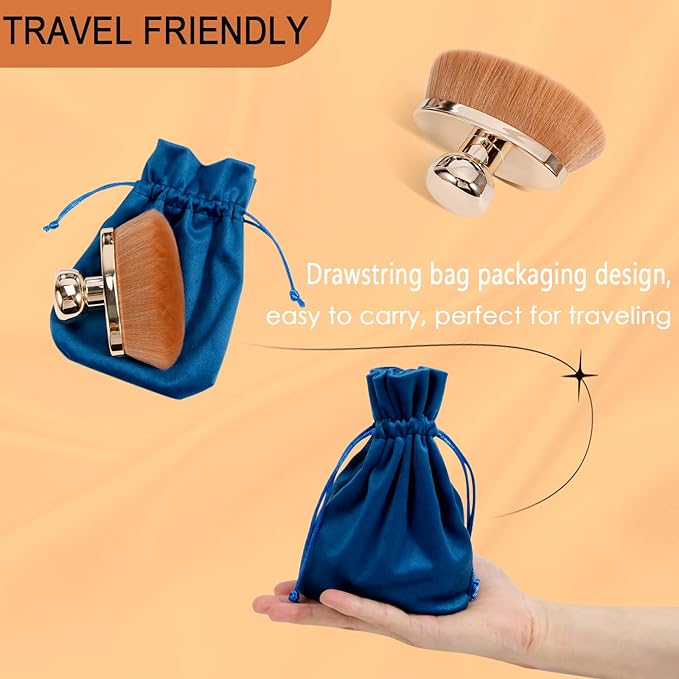 Extra Large Body Makeup Brush for Self Tanner – 115mm Wide Rose Gold Kabuki Body Brush for Bronzer Blend & Blur, Vegan Fiber Self Tanning Brush for Legs & Body with Drawstring Bag by Yoseng