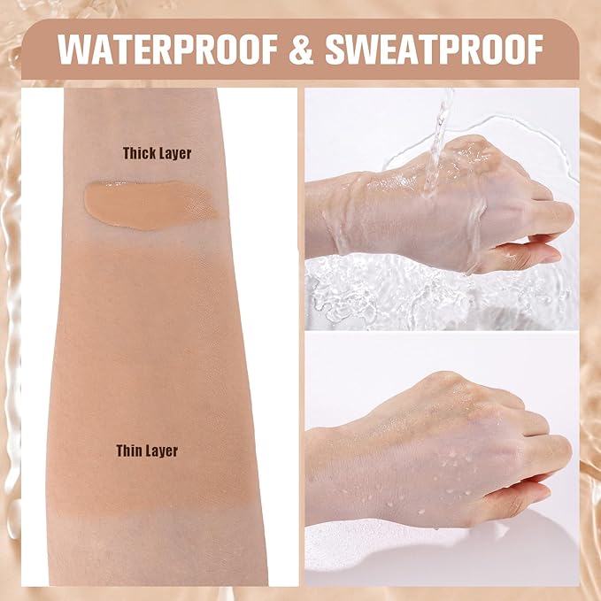 UCANBE Matte Liquid Foundation with Brush, Skincare Serum Foundation Face Makeup with Hyaluronic Acid, Medium to Full Coverage Waterproof Oil Control Longwear, for Mature Skin, Nude Beige, 1 fl. oz.